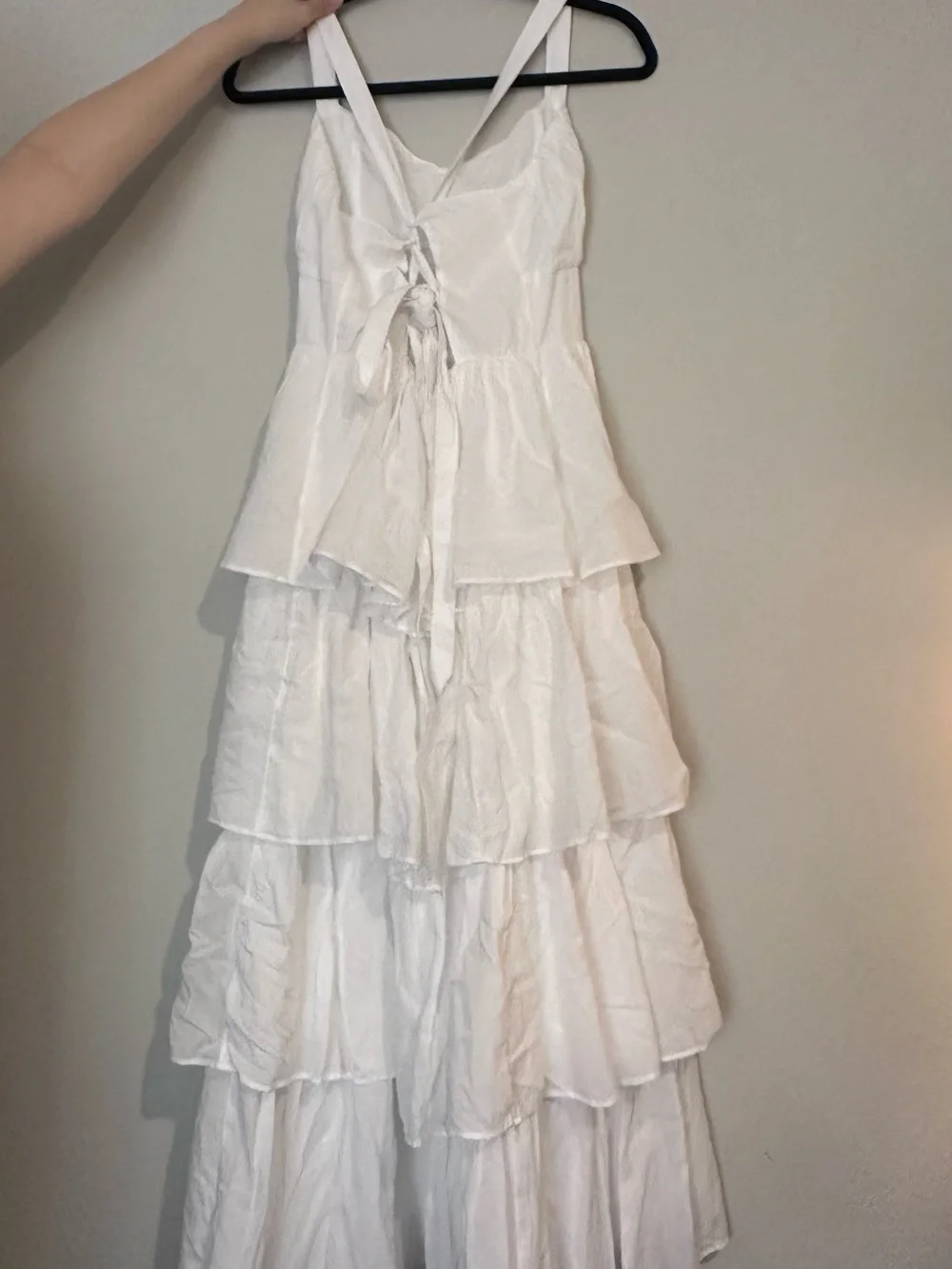 Abercrombie & Fitch White Tiered Maxi Dress